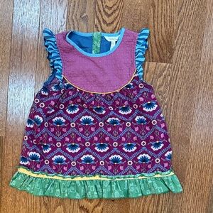 Matilda Jane SIZE 10 Colorful Floral Ruffle tunic/too